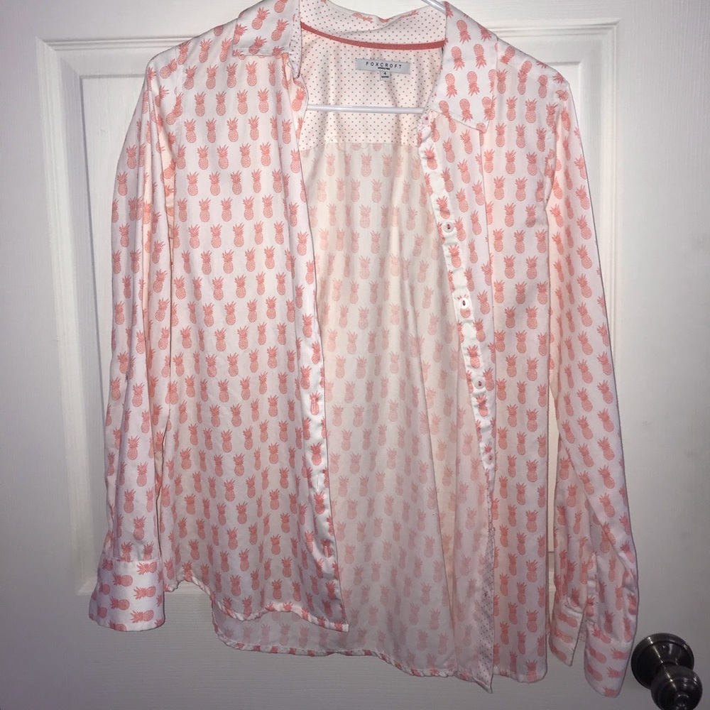Pink Pineapple Button Down